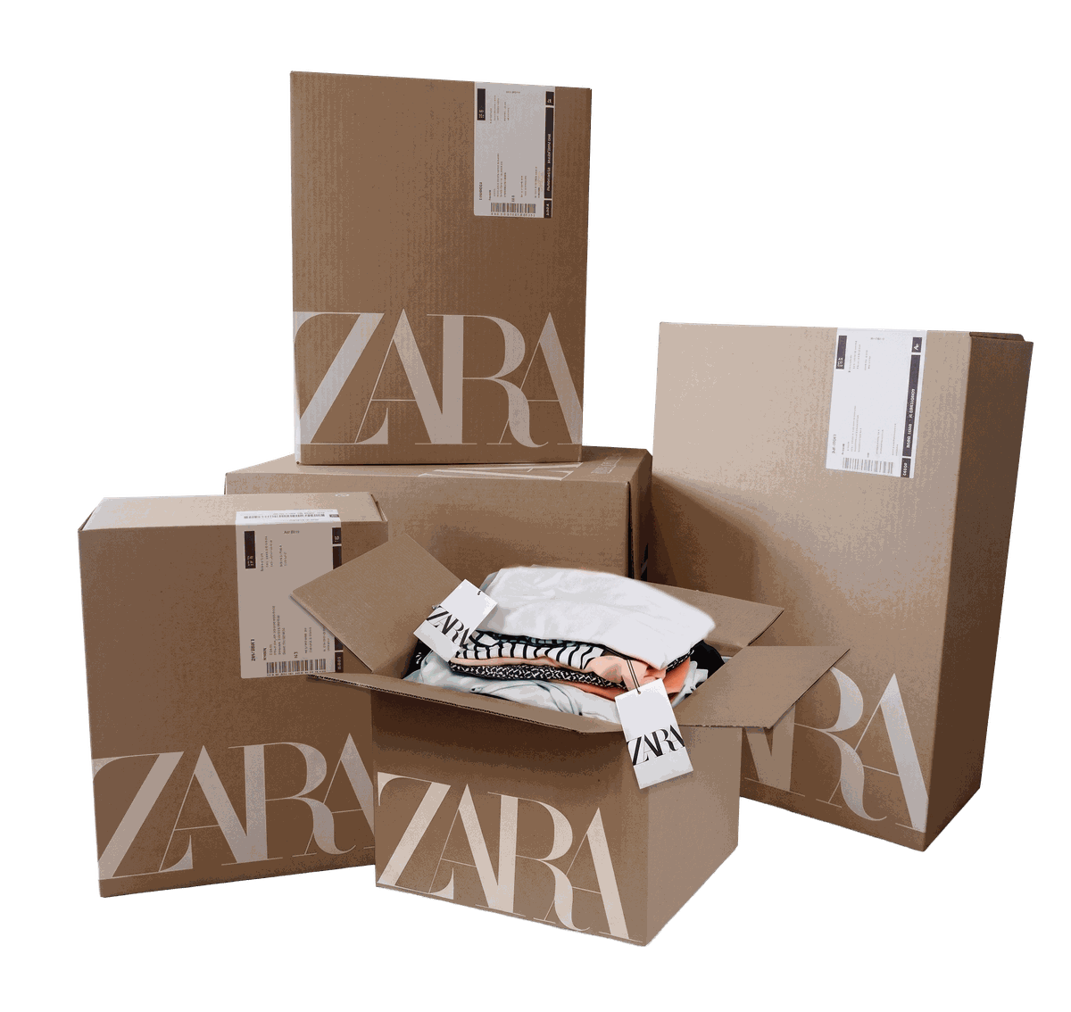 Cajas sorpresa llenas de ropa de gran marca, nueva con etiquetas